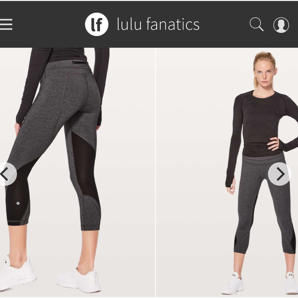 Lululemon Inspire 22” Crop II Luxtreme Sz 10 Heathered Black 7/8 Length 1008